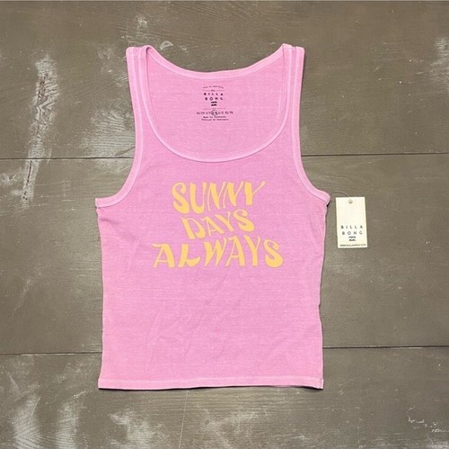 Billabong junior Sunny Days Tank Graphic rosa viola grande nuovo con etichetta