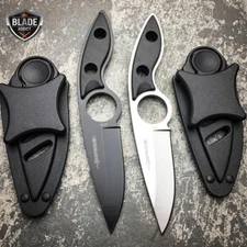 2 PC 7" TACTICAL MILITARY FULL TANG FIXED BLADE NECK BOOT KNIFE w/ SHEATH NEW