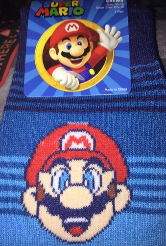 Nintendo Super Mario One Par de Calcetines Novedad Crew (Talla 10-13) Nuevos 2018 - Imagen 2 de 5