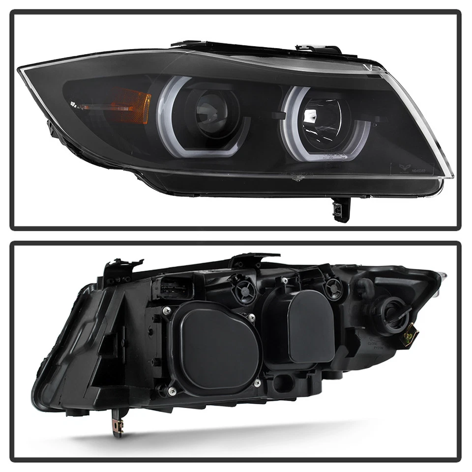 Faros proyectores LED halo negros para BMW E90 serie 3 2006-2008 4 puertas Foto 4 de 4
