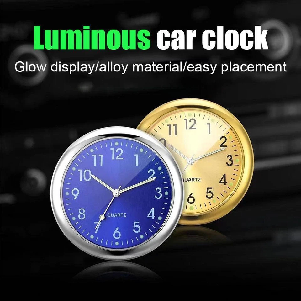Pocket Small Mini Luminous Quartz Analog Watches Stick-On For Car/ Clock E6H4 - Image 3 of 4