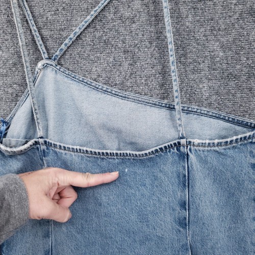 Zara Dress Womens L Large Blue Mini Denim One Shoulder Jean Asymmetric A Line - Picture 13 of 14