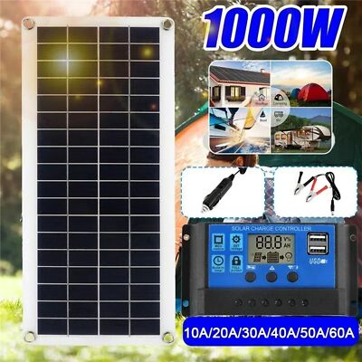 1000W Solarpanel 12V Solarzelle 10A-100A Controller für Telefon/RV Auto Outdoor