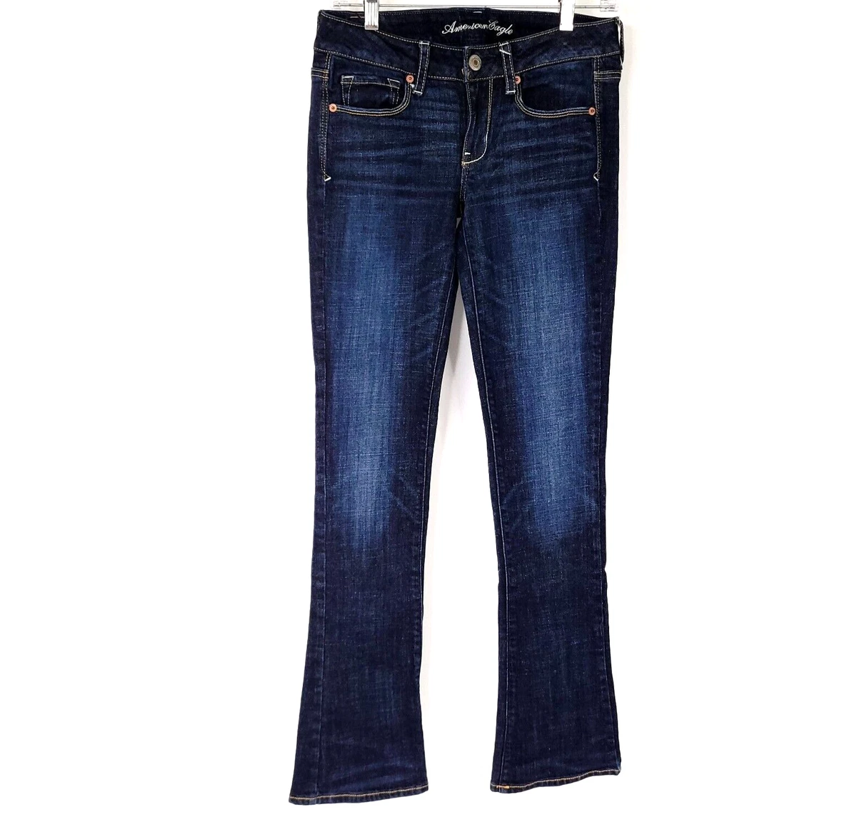 American Eagle Jeans Skinny Kick Boot Cut Womens 6 Tall Blue Denim