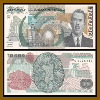 Mexico 10000 10 000 Pesos 1989 P 90c Serie Pk Unc Ebay