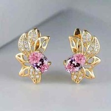 2Ct Oval Lab-Created Sapphire Beautiful Stud Earring 14K Yellow Gold Plated