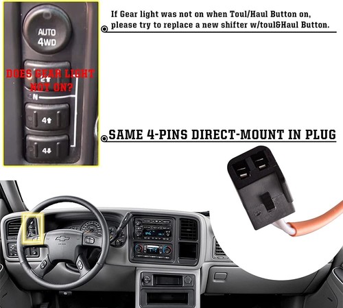 Gear Shift Lever w/Tow Haul Switch For GMC Sierra Cadillac Silverad SUV 26075107 - Picture 9 of 13