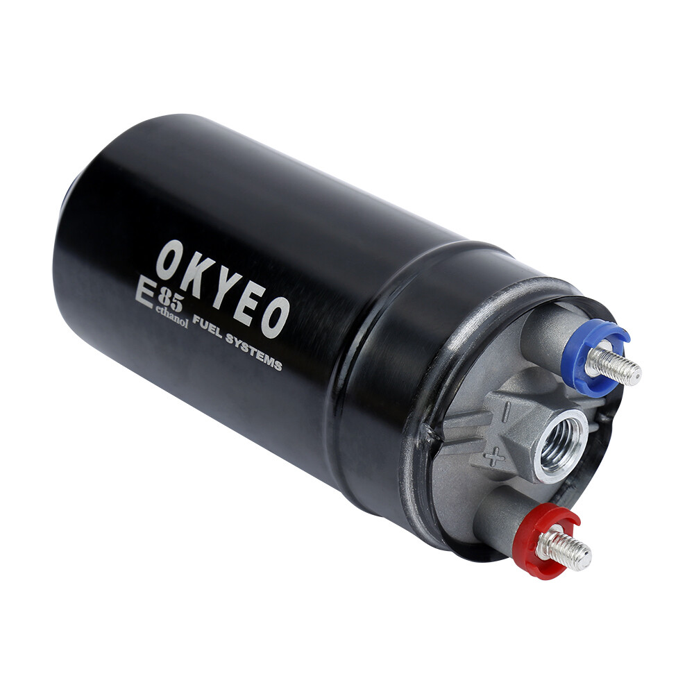 OKYEO New 380LPH Inline External Fuel Pump 10AN Inlet + Check Vavle 8AN Outlet