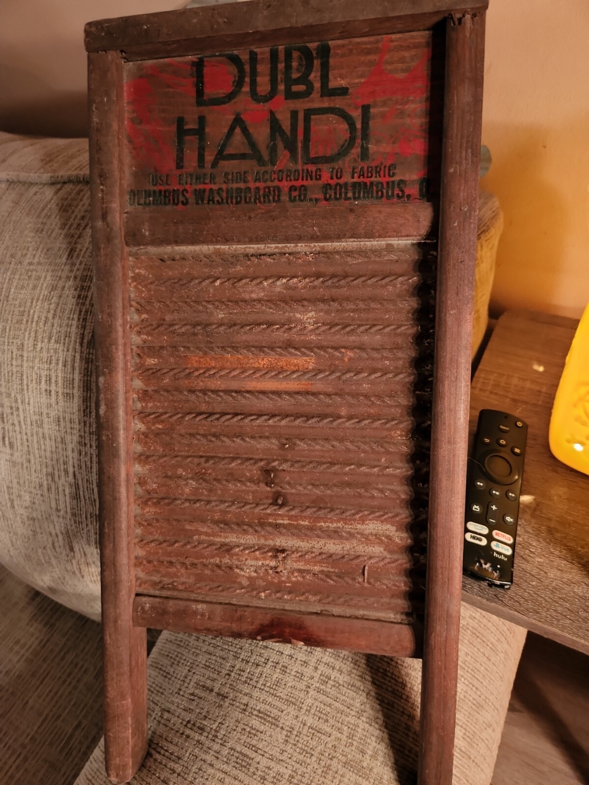 Vintage Washboard Universal 12"x18" Columbus Washboard Co. DUBL HANDI