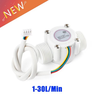 Hall Effect Water Flow Sensor Meter DC 5-24V 1-30L/min Temperature Measure