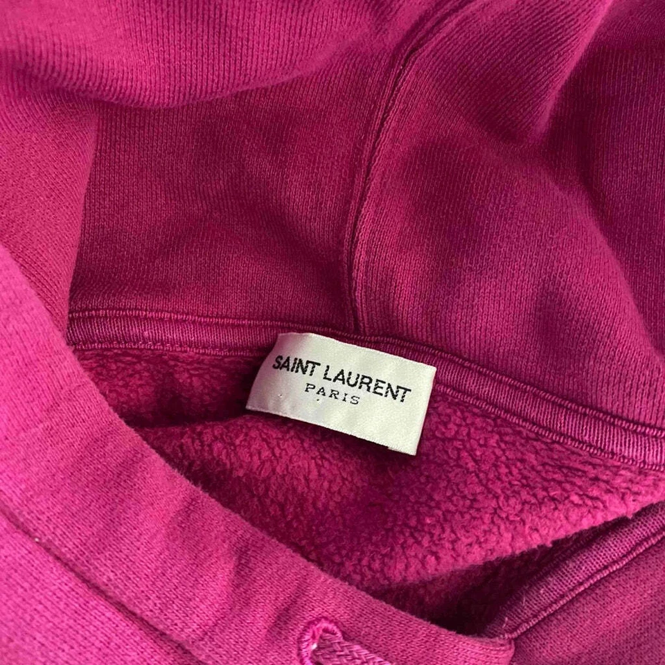 Sudadera con capucha con cordón estampado logotipo Saint Laurent. Foto 4 de 4