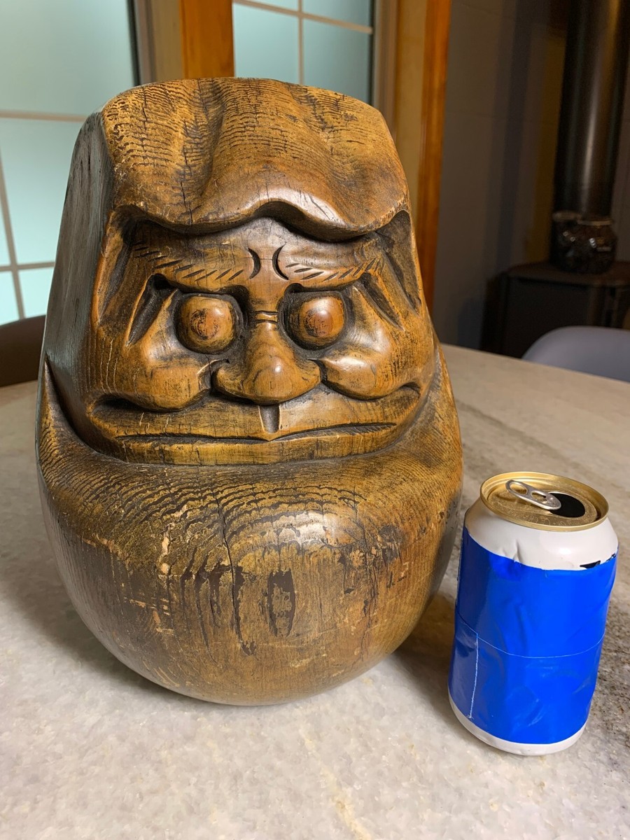 Antique Massive Huge Extra Large Wood Wooden DARUMA Figure Statue