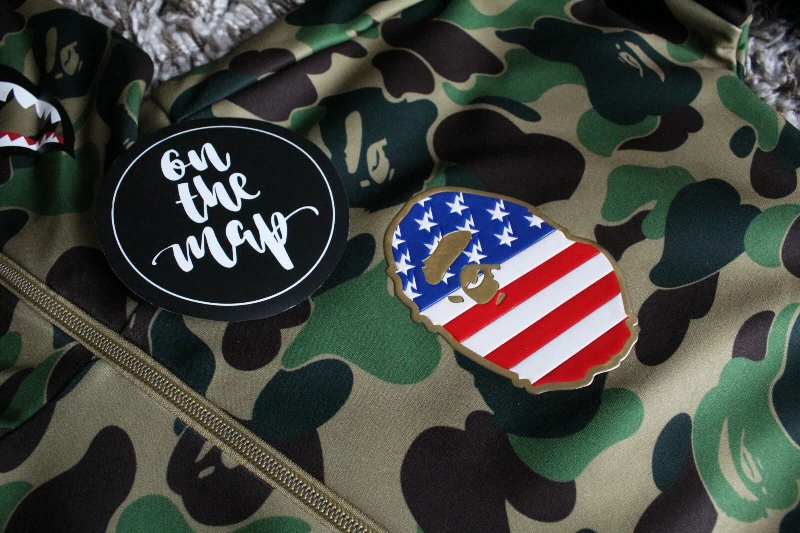 A BATHING APE (BAPE) Felpa con cappuccio Adidas x Bape Superbowl SB verde squalo mimetica taglia M media DW9286 nuova