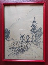 Giovanni Lomi (Livorno 1889-1969) disegno anni 40 Certificato Vendita No Profit