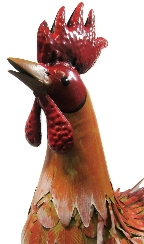 Деревенский 24-дюймовый высокий цветной металлический петух куриный двор сад искусство ферма сарай - Изображение 4 из 4