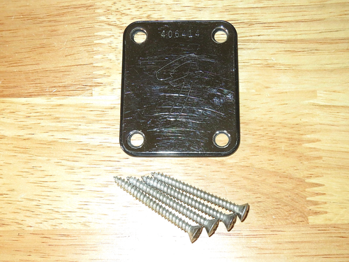 Fender 1973 Chrome F Logo Four Bolt Neck Plate