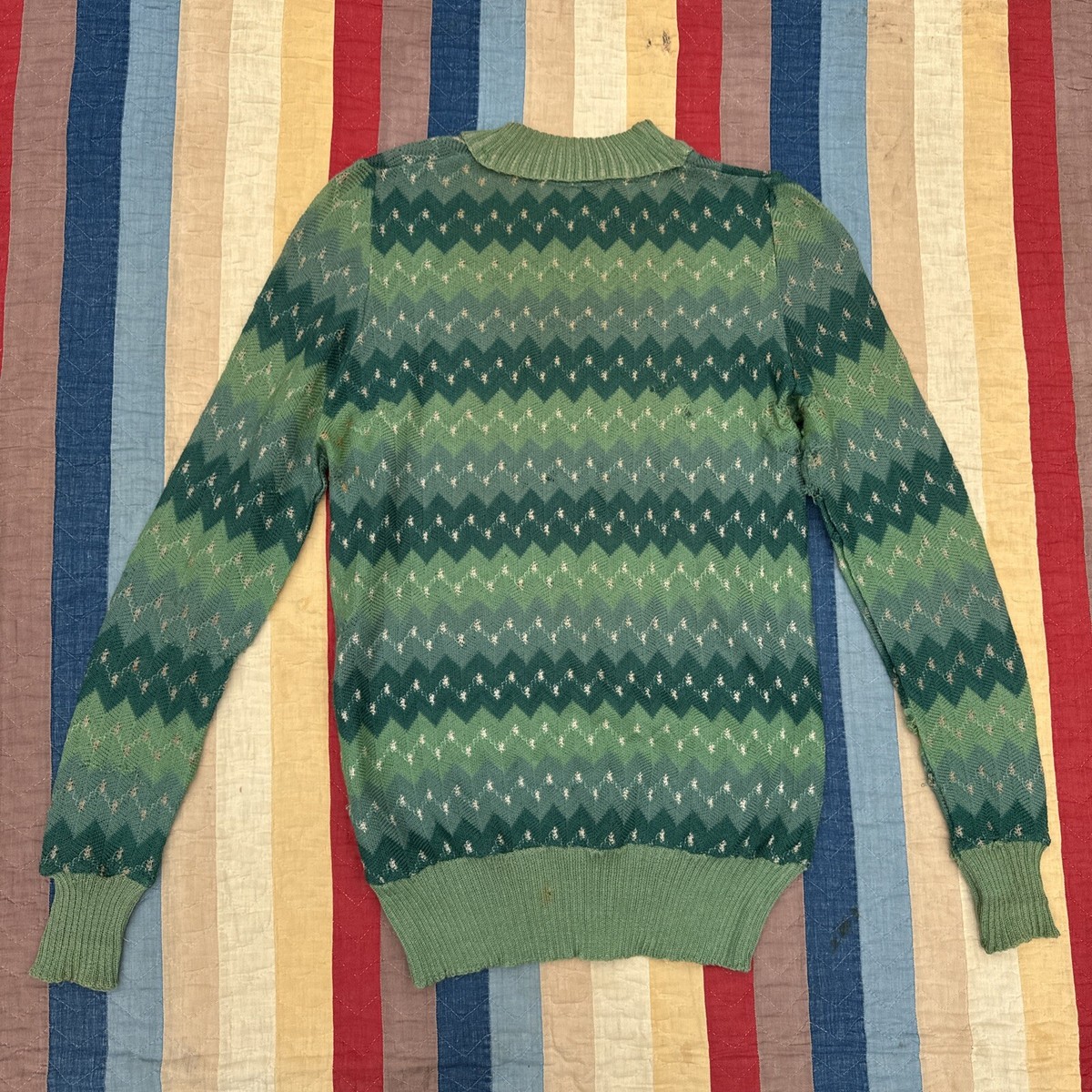 【 VINTAGE 】 Napoleon Drivers Knit Searle Gabicci Vintage Stripe Knit L/S Polo Linen
