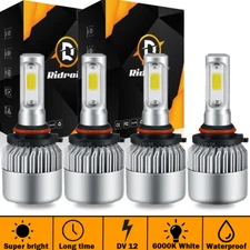 4x RIDROID 9005 9006 Combo LED Headlight High Low Beam Bulbs 6000K Cool White