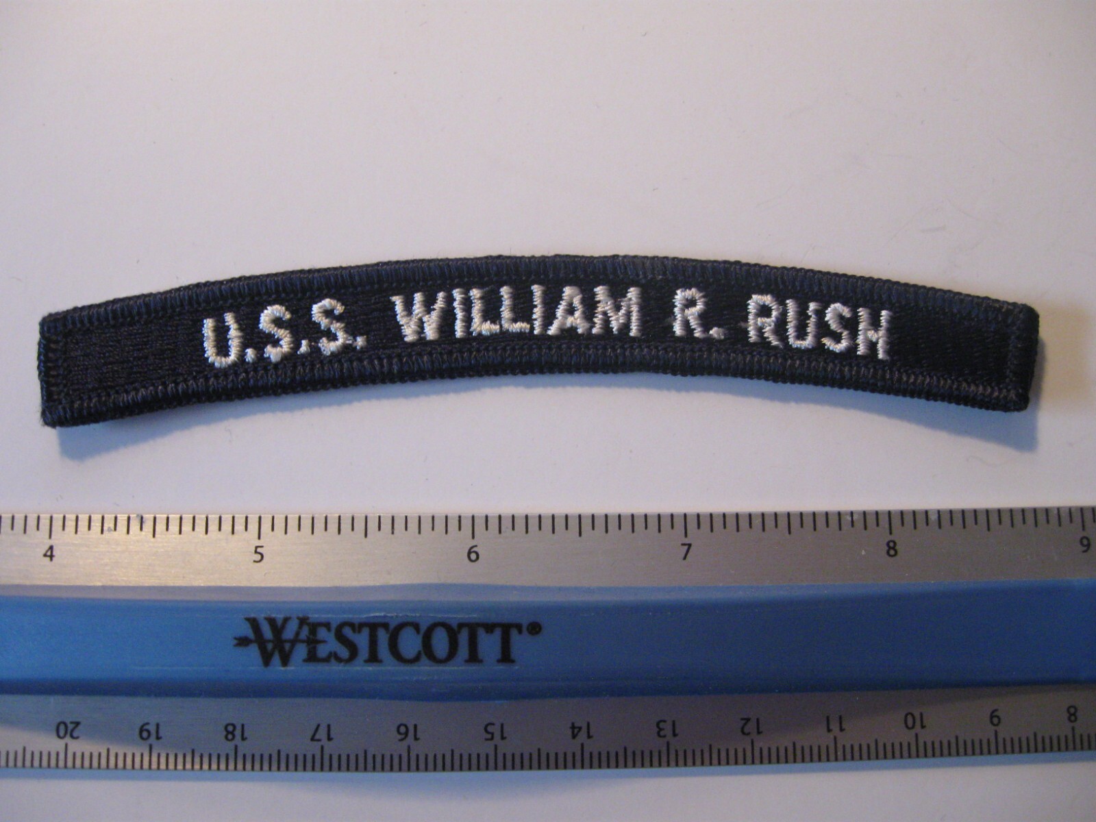 USN US Navy USS WILLIAM R RUSH DD 714 Arc Rocker Tab Patch | eBay