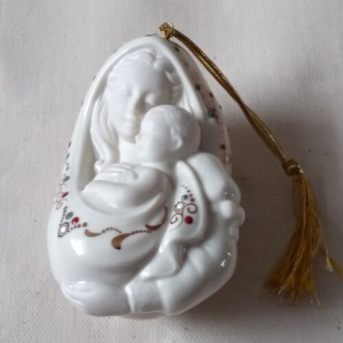 Lenox Mother Mary With Baby Jesus Ivory Porcelain Christmas Ornament - Picture 1 of 10
