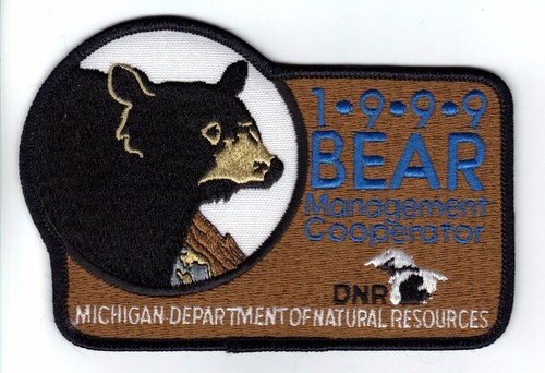 1999 MICHIGAN DNR SUCCESSFUL BEAR HUNTER PATCH -DEER-TURKEY-ELK-MOOSE-FISHING