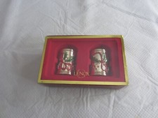 Lenox Holiday Nouveau 2 1/2 Inch Salt and Pepper Shakers Brassplate Giftware Set