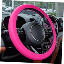 Car Steering Wheel Cover Women Car Accessories Cute Soft Silicone Hot Pink
