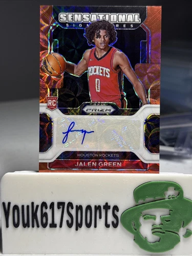 2021-22 Panini Prizm Jalen Green Rookie Sensational Signatures Scope Red Auto