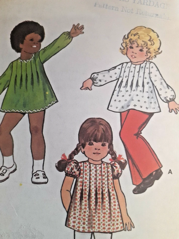 Butterick 5738 Dress Top Pants Sewing Pattern Girls 3 3T VTG UC Pleated Short - Image 2 of 4