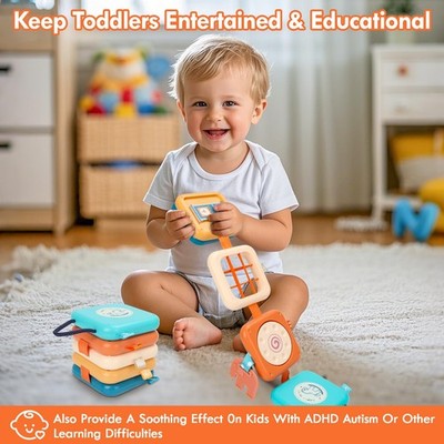 Busy Board Montessori De 8 En 1 Para Bebés De 1 A 3 Años – Juguete Educativo Para Viajes En Coche Y Avión