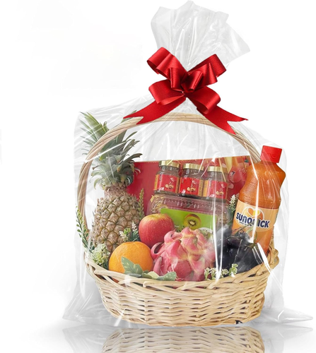 Clear Gift Bags 24X30 Inches, 10 Pack, Plastic Wrap for Gift Baskets - Picture 10 of 12
