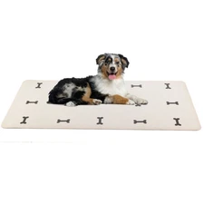 Dog Mat for Food Water, Crate Pad, Floor Protector Large and XL, Dog Bones