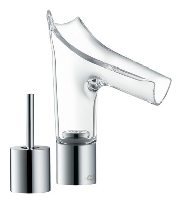 Axor Starck V 2-Loch Waschtischmischer 110 mit Glasauslauf - Chrom - 12115000