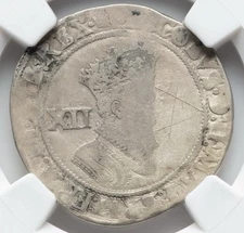 1605 ENGLAND King James I 1603-1625 AD, Silver Shilling 1S Bible Coin S-2654 NGC