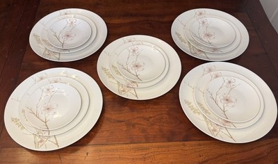 5 Place Settings, 15 Piece MCM Rosenthal Continental Blush Pink Gold Orchid Germ