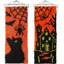 Herrschners  Black Magic  Halloween Haunts Banners, Set of 2 Latch Hook Kit