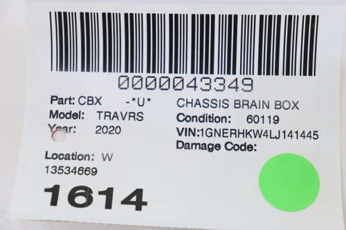 2020 - 2021 CHEVROLET TRAVERSE GATEWAY COMPUTER CONTROL MODULE UNIT OEM 13534669 - Picture 9 of 9