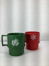 Set Of 2~Vintage Plastic Tupperware Mugs Cups...