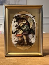 Vintage 1936 Hummel Stormy Weather Umbrella 3D Print Gold Frame Shadow Box 8”x6”