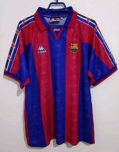 Maillot FC Barcelone Vintage Kappa 1995-1997 – Domicile – Taille L (Occasion)