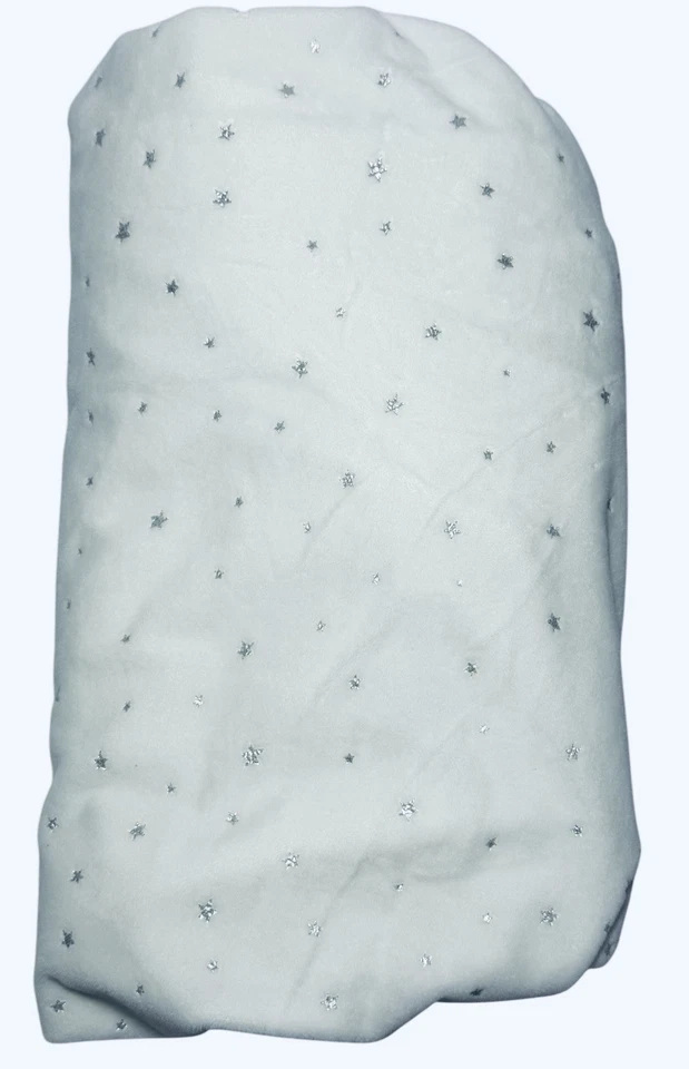 Pottery Barn Velvet Stars Fitted Toddler Bed Crib Sheet Plush FLUFFY Celestial - Image 2 of 4