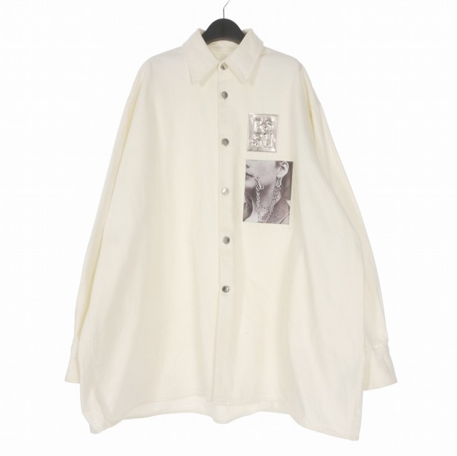 RAF SIMONS 19SS Two Patches Big Fit Shirt Patch Big Shirt Long