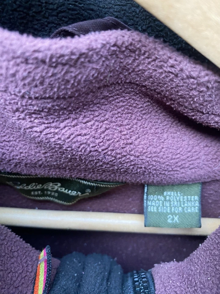 Abrigo impermeable Eddie Bauer Weather Edge para mujer XL chaleco polar con cremallera púrpura Foto 3 de 4