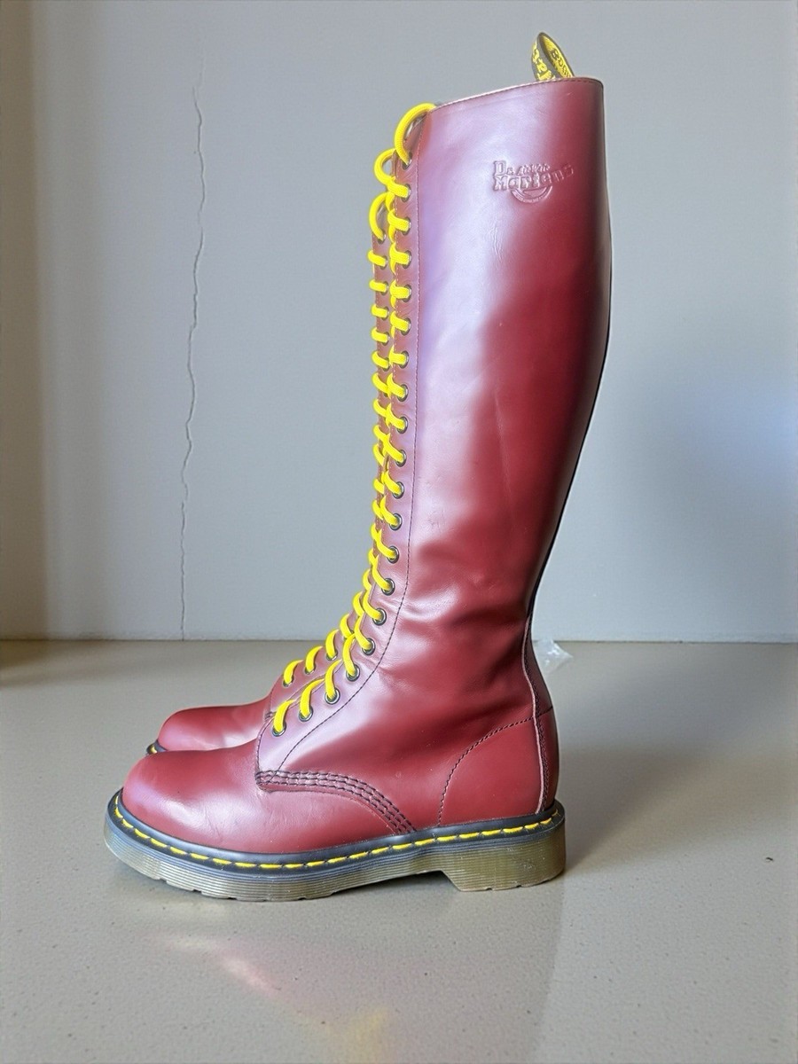 Dr Martens Oxblood Boots 20 Eye Red England Doc Leather Size 8