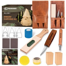 Wood Carving Kit All-In-1 Tools Whittling Leather Bag Beginners Enthusiasts