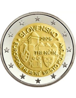 2 Euro Gedenkmünze Slowakei 2026 Trenčín Kulturhauptstadt Europa bankfrisch