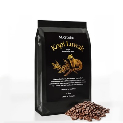 MATINÉE Wild Kopi Luwak Coffee Beans, Medium Roast, 8.8 Ounce (Pack of 1) 