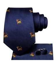 Hi-Tie Men's Tie Sets Silk  Necktie Pocket Square Cuff-links