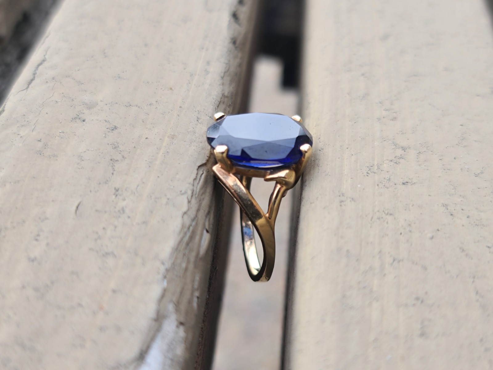 10k Solid Yellow Gold Genuine Blue Sapphire Gem R… - image 11