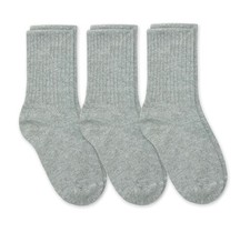 Jefferies Socks Boys' School Uniform Ribbed Crew Dress Small, Grey Heather